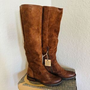 Born Britton Over the Knee Leather Riding Boot Cushioned Size 8.5 Brown Rust NWT